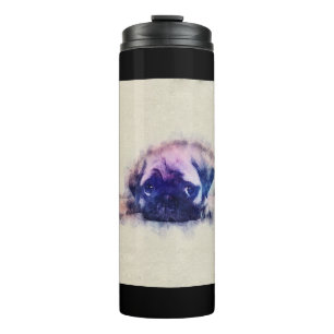 Pug Puppy Sketch Pug Hondenliefhebbers Gift Thermosbeker