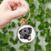 PUG PUPPY SLEUTELHANGER (Hand)