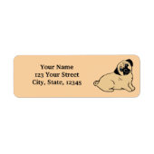 Pug Puppy Warm Beige Return Address Labels (Voorkant)
