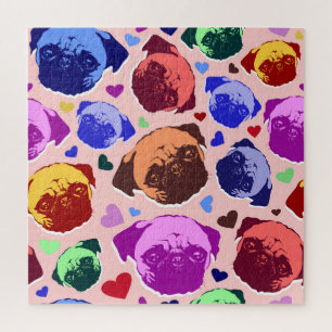 Pug Puppyp Hond PopArt Retro Stijl Legpuzzel