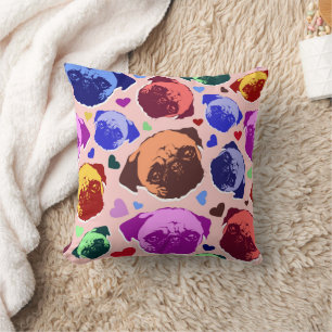 Pug Puppypuppy Hond PopArt Retro Stijl Kussen