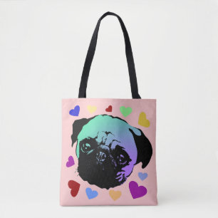 Pug Puppypuppy Honden PopArt Retro Stijl Draagtas