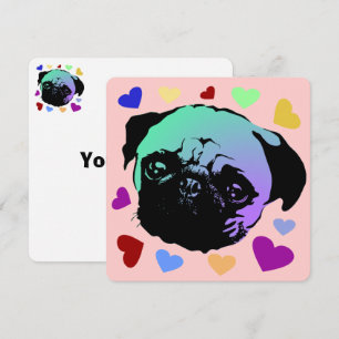 Pug Puppypuppy Honden PopArt Retro Stijl Kaart