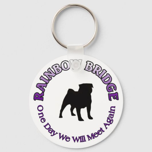 PUG RAINBOW BRIDGE SYMPATHY KECHAIN SLEUTELHANGER (Voorkant)