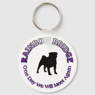 PUG RAINBOW BRIDGE SYMPATHY SLEUTELHANGER - DOG PE