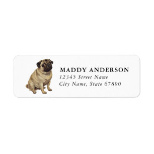 Pug Retouradreslabels Etiket