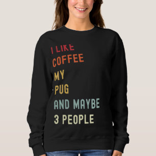 Pug retro hond en koffie 1 trui