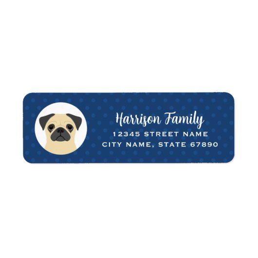 Pug Return Address Labels (Voorkant)