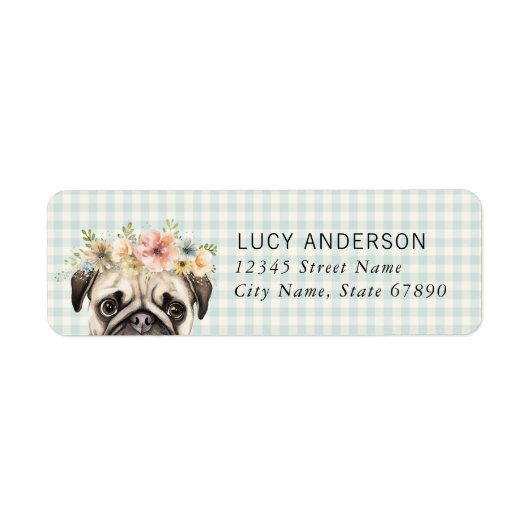 Pug Return Address Labels (Voorkant)