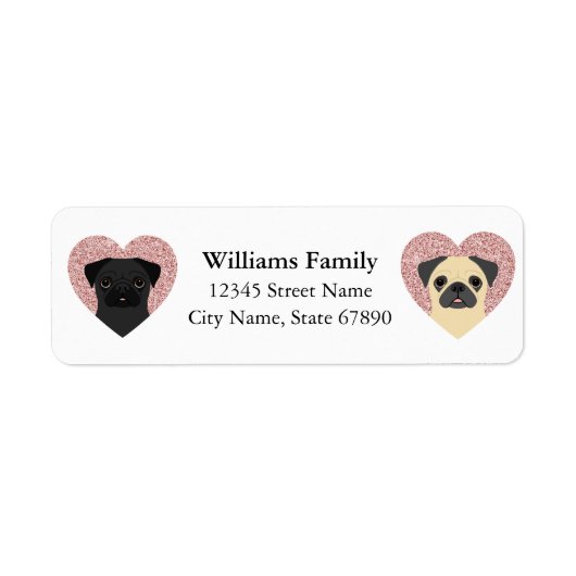 Pug Return Address Labels (Voorkant)