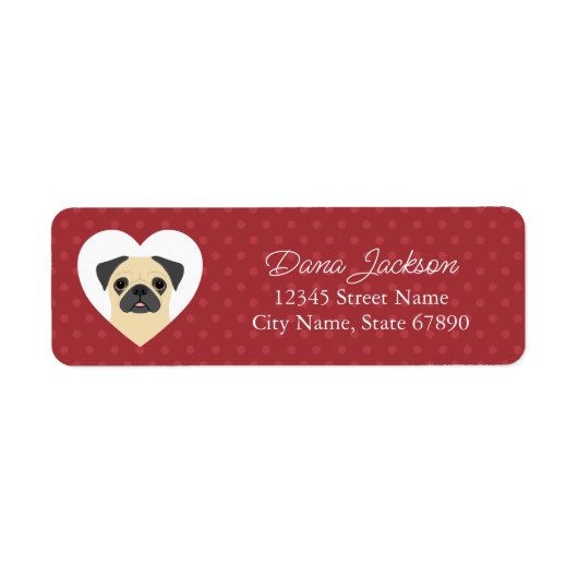 Pug Return Address Labels (Voorkant)