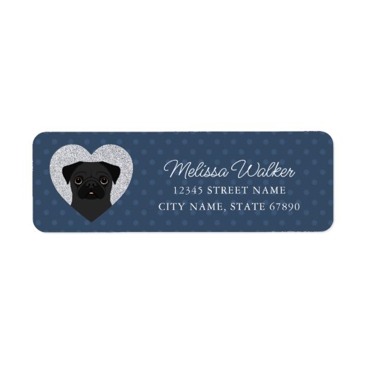 Pug Return Address Labels (Voorkant)