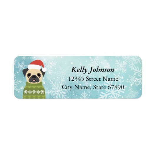 Pug Return Address Labels (Voorkant)