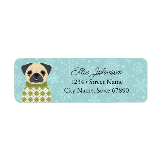Pug Return Address Labels (Voorkant)