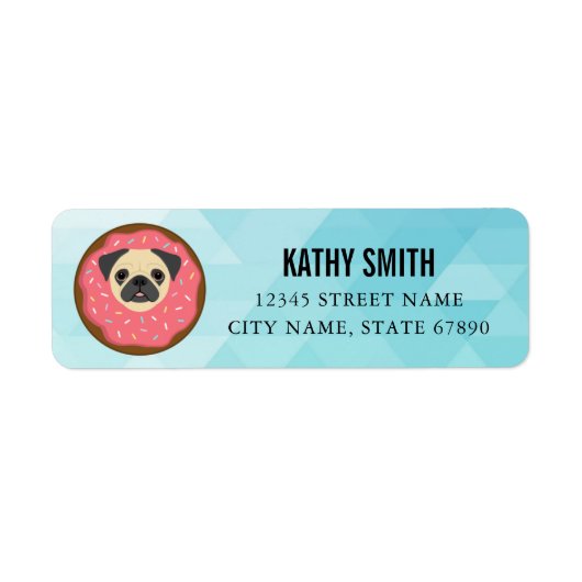Pug Return Address Labels (Voorkant)