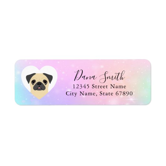 Pug Return Address Labels (Voorkant)
