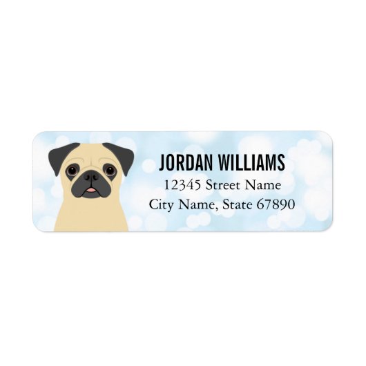 Pug Return Address Labels (Voorkant)