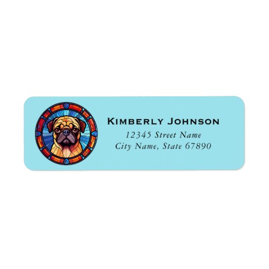 Pug Return Address Labels (Voorkant)
