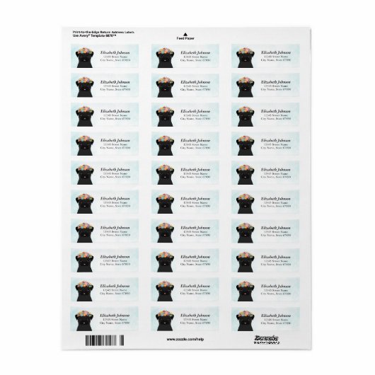 Pug Return Address Labels (Full Sheet)