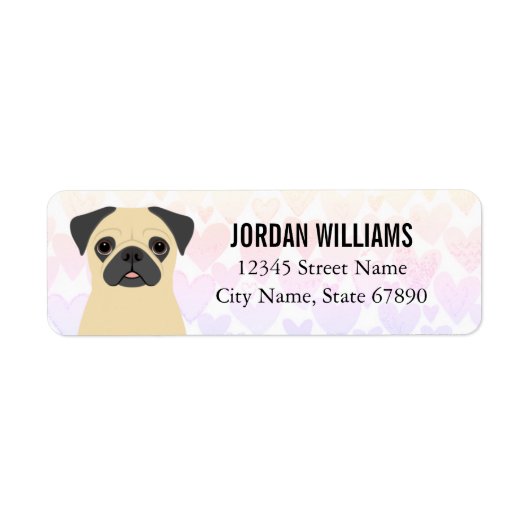 Pug Return Address Labels (Voorkant)