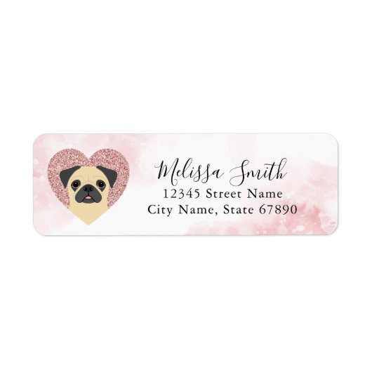 Pug Return Address Labels (Voorkant)