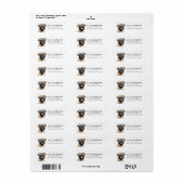 Pug Return Address Labels (Full Sheet)