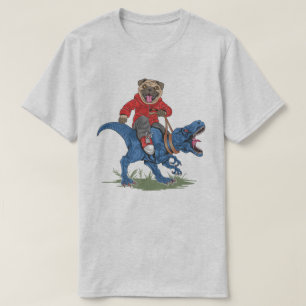 Pug Riding A Dinosaur T-shirt