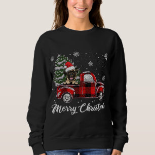 Pug Riding Rode Vrachtwagen Kerstboom Hondenliefhe Trui