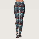 Pug Rijden Motorfiets Halloween eng Leggings (Achterkant)