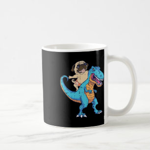 Pug Rijdt T-rex Surft Dinosaur Grappige Hond Liefh Koffiemok