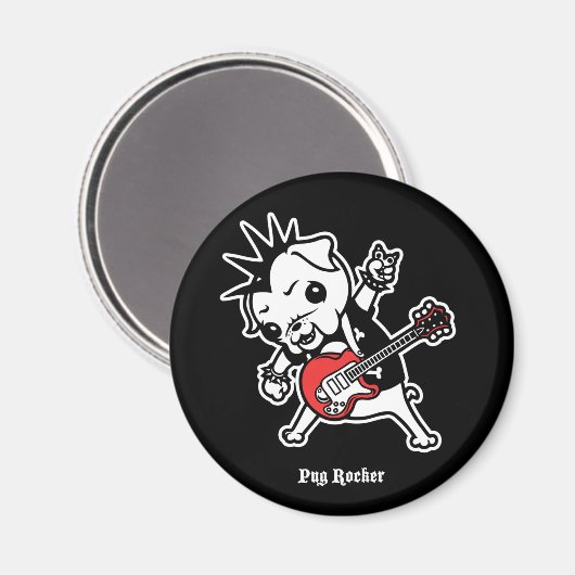 Pug Rocker Magneet (Voorkant / Achterkant)