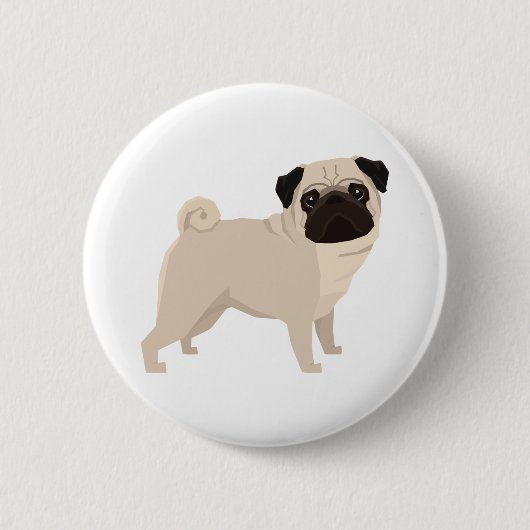 Pug Ronde Button 5,7 Cm (Voorkant)