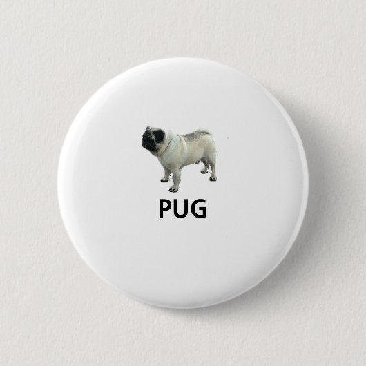 Pug Ronde Button 5,7 Cm (Voorkant)