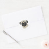 Pug Ronde Sticker (Envelop)