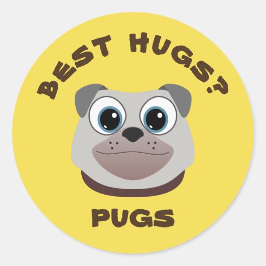 Pug Ronde Sticker (Voorkant)