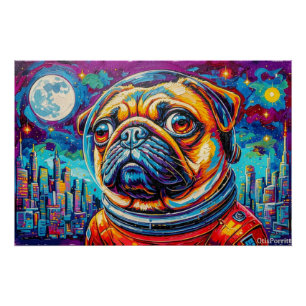 PUG RUIMTEVAARDER-TERUG NAAR HUIS 16 PERFECT POSTER