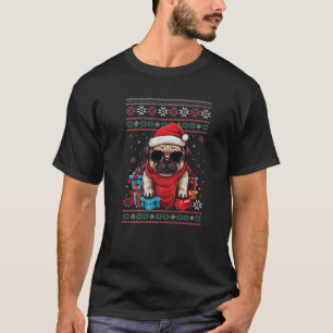 Pug Santa Hat Grappige Hond liefhebbers Kerstmis L T-shirt