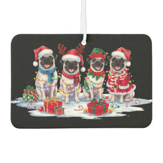 Pug Santa hoedgewei elf kerstverlichting Luchtverfrisser