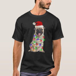 Pug Santa Kerstmis Light T-shirt