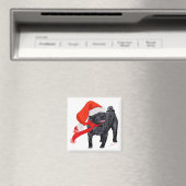 Pug Santa's Helper Magneet (Insitu (Vaatwasser))