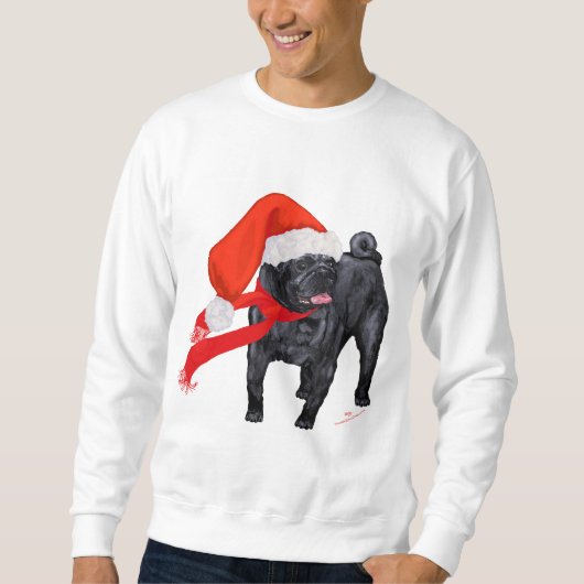 Pug Santa's Helper Trui (Voorkant)