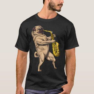 Pug Saxofoonspeler T-shirt