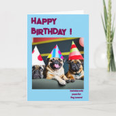 PUG schattig van de hond grappig Kaart (Voorkant)