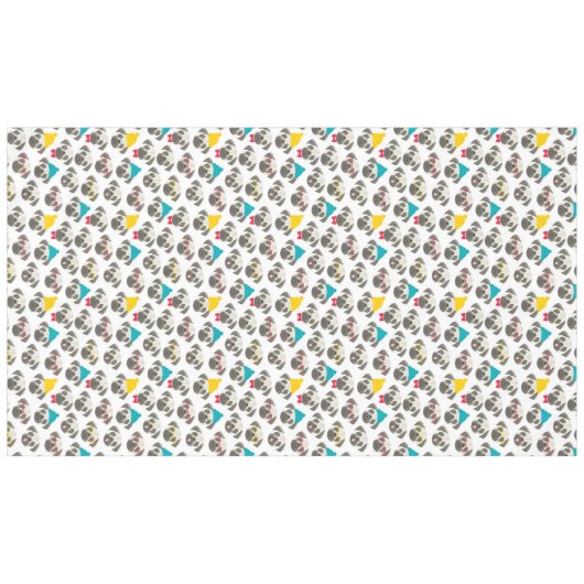 Pug - schattige hond met Kerstmis Tafelkleed (Voorkant (Horizontaal))