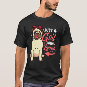 Pug Schattige Pug Hartjes Meisje Dat Van Pugs Houd T-shirt