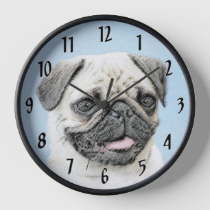 Pug schilderen - Kute Original Dog Art