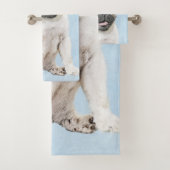 Pug schilderen - Kute Original Dog Art Bad Handdoek (Insitu)