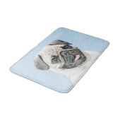 Pug schilderen - Kute Original Dog Art Badmat (Gekanteld)