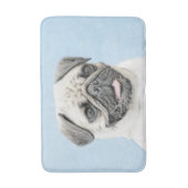 Pug schilderen - Kute Original Dog Art Badmat (Voorkant Verticaal)