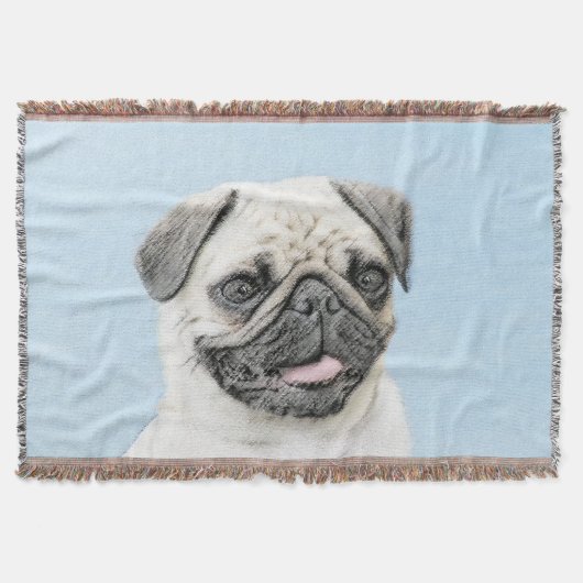 Pug schilderen - Kute Original Dog Art Deken (Voorkant)